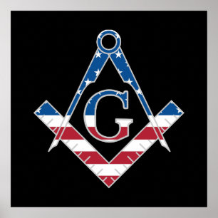 Poster Symbole Freemasonic des États-Unis