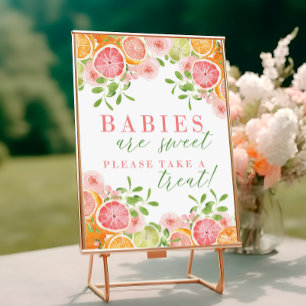 Poster Symbole Fruits et Fleurs d'agrumes Baby shower Fav