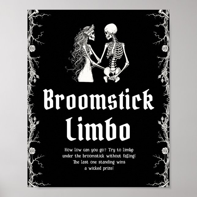 Poster Symbole gothique Halloween Squelette Broomstick Li (Devant)