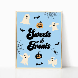 Poster Symbole Halloween Éffrayant et friandises
