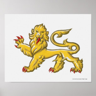 Poster Symbole héraldique de guardant statant de lion