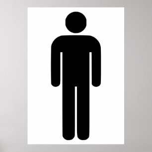 Poster Symbole Homme de personne Silhouette classique uni