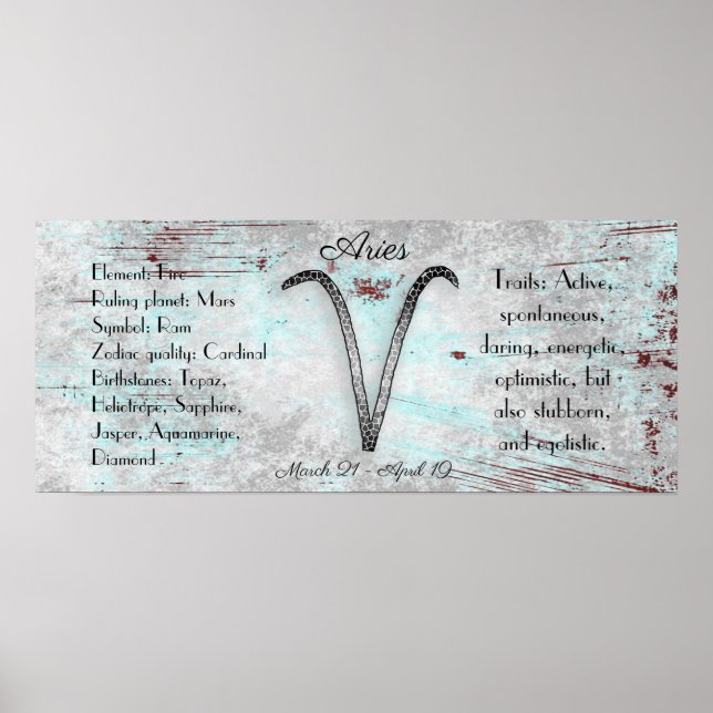 Poster SYMBOLE Horoscope Bries Astrologie Zodiaque (Devant)