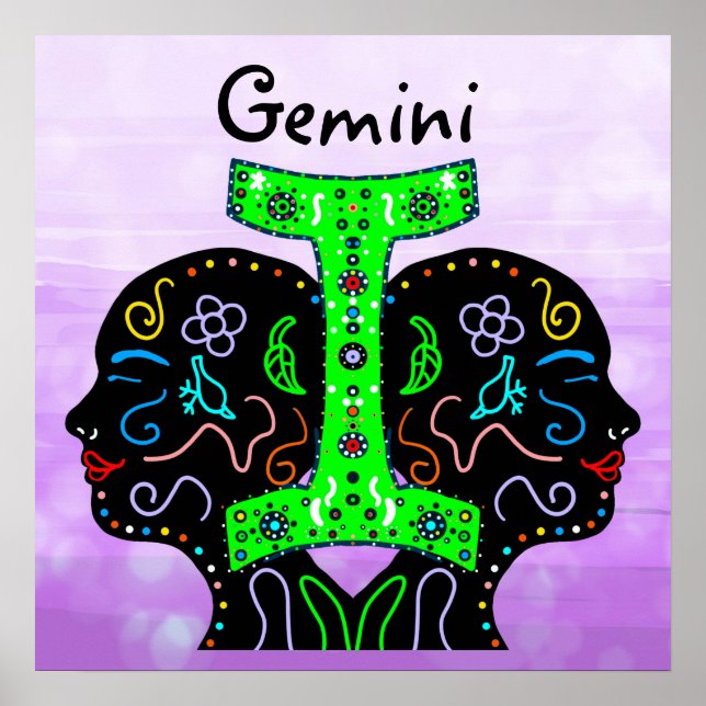 Poster Symbole Horoscope Gemini Main Drag (Devant)