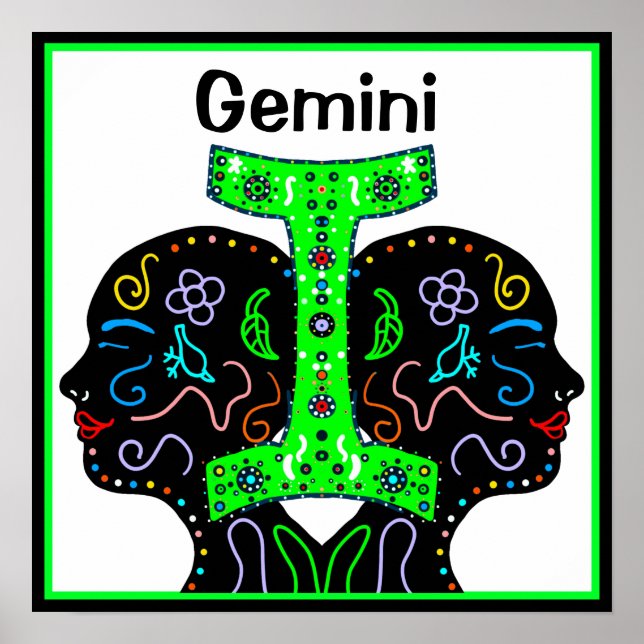 Poster Symbole Horoscope Gemini Main Drag (Devant)