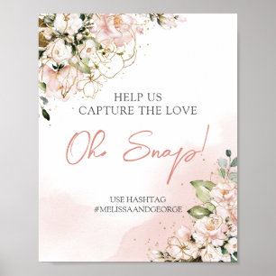 Poster Symbole hyper tendance boho rose floral rose rose 