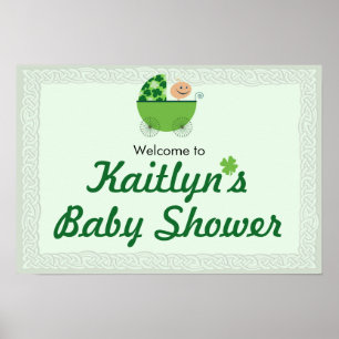 Poster Symbole irlandais de la douche buggy pour bébé