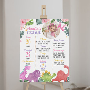 Poster SYMBOLE JALON DU PREMIER ANNIVERSAIRE Dinosaure