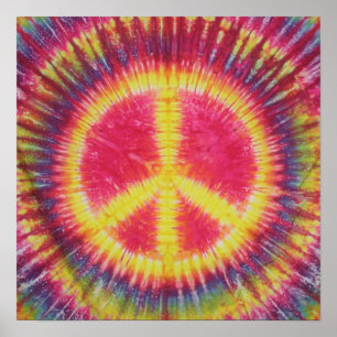 Poster SYMBOLE JAUNE DE LA PAIX Tie Dye