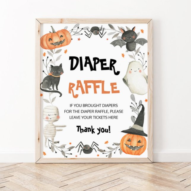 Poster SYMBOLE JOLIE Halloween Baby shower Déchets (Créateur téléchargé)
