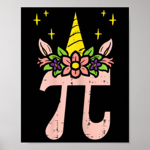 Poster Symbole Jour Pi Unicorn Tête Cute 314 Math Pun Gee