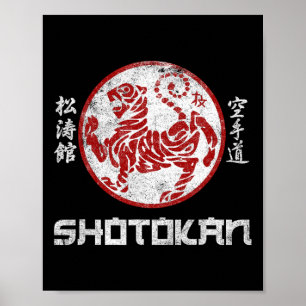 Poster Symbole karaté Kyokushinkai Shotokan Dojo entraîne
