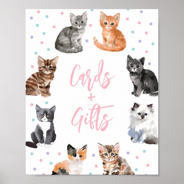 Poster Symbole Kitten Cat Anniversaire Cartes et Cadeaux (Devant)
