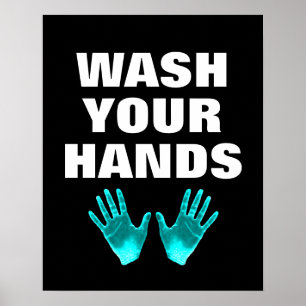 Poster Symbole Laver les mains