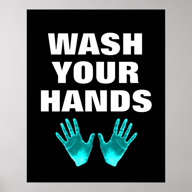Poster Symbole Laver les mains (Devant)