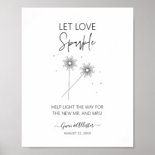 Poster Symbole Love Sparkle Mariage Réception Sendoff