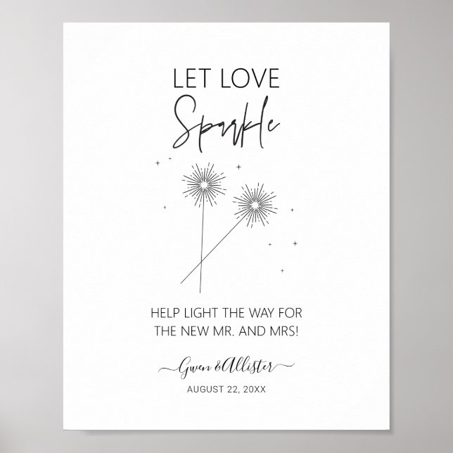 Poster Symbole Love Sparkle Mariage Réception Sendoff (Devant)