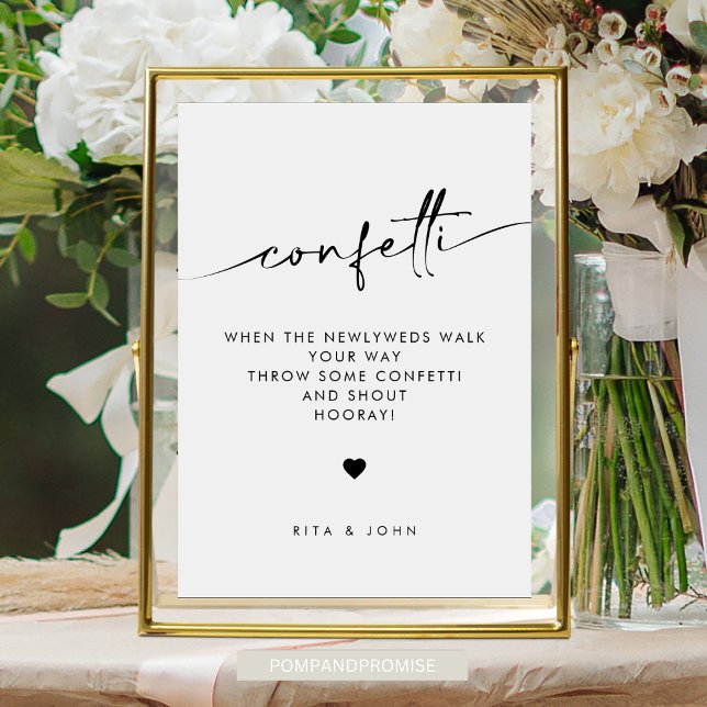 Poster SYMBOLE Mariage CHIC Modern CONFetti Envoyer (Créateur téléchargé)