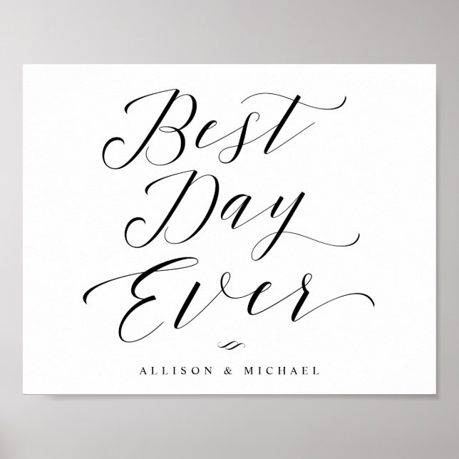 Poster Symbole Mariage de calligraphie le jour meilleur (Devant)