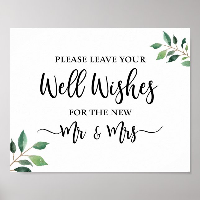 Poster Symbole Mariage de calligraphie verte (Devant)