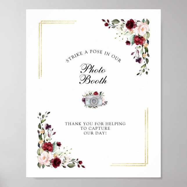 Poster SYMBOLE Mariage de la cabine photo Gold Foil de Bo (Devant)