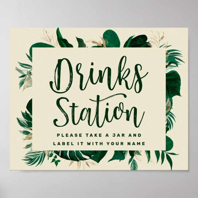 Poster Symbole Mariage de la station de boisson Chic Trop (Devant)