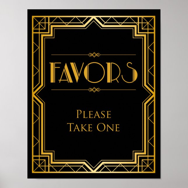 Poster Symbole Mariage de table Favoriser | Gatsby Art Dé (Devant)