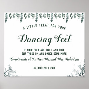 Poster Symbole Mariage des tongs de danse Eucalyptus