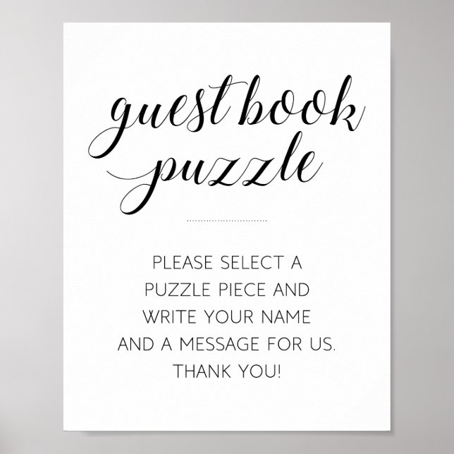 Poster Symbole Mariage du puzzle du livre d'invité modern (Devant)