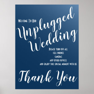 Poster SYMBOLE Mariage Élégant bleu nuit débranché