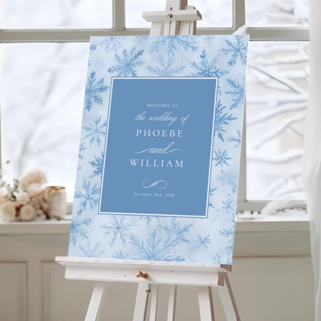 Poster SYMBOLE Mariage Élégant de Flocon de neige d'hiver (Créateur téléchargé)