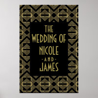 Symbole Mariage en verre rétroactif Gold & Black A