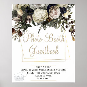 Poster Symbole mariage floral d'hiver