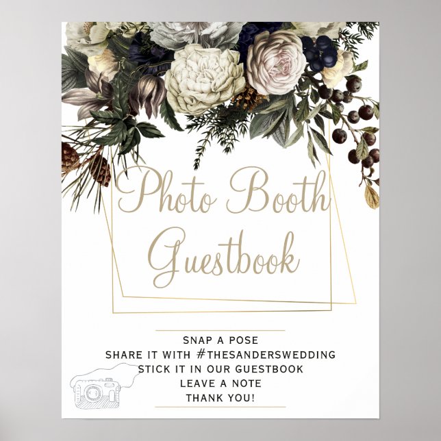 Poster Symbole mariage floral d'hiver (Devant)