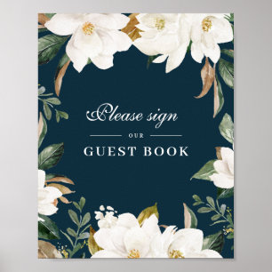 Poster Symbole mariage floral Magnolia