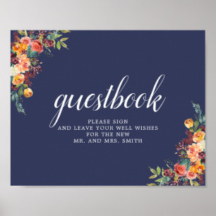 Poster Symbole Mariage Floral Paprika Bourgogne