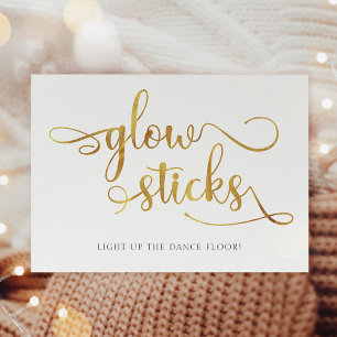 Poster Symbole Mariage "Glow sticks" or faux feuille