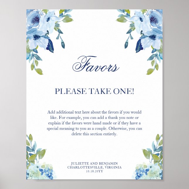Poster SYMBOLE Mariage Juliette Dusty Blue Faveurs (Devant)