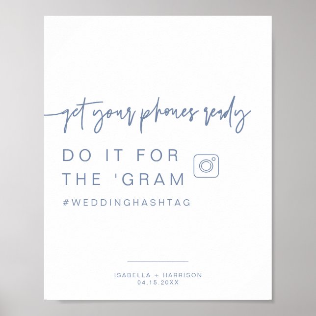 Poster SYMBOLE Mariage MARLO Dusty Blue Instagram (Devant)
