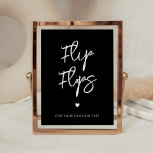 Poster Symbole mariage moderne moderne noir Flip Flops