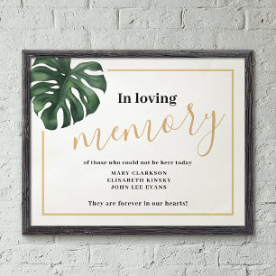 Poster Symbole Mariage Monstera Leaf en mémoire d'amour