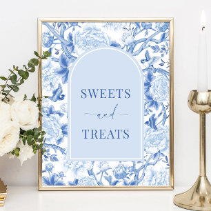 Poster SYMBOLE MARITIME Bleu Blanc Chinoiserie