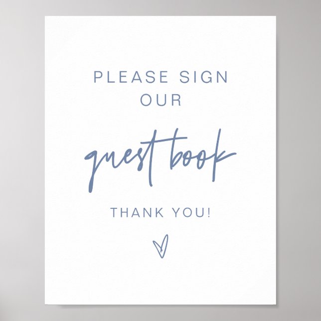 Poster SYMBOLE MARLO Modern Boho Dusty Blue Guestbook (Devant)