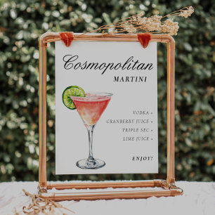 Poster Symbole Martini cosmopolite Signature Boisson