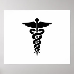 Poster Symbole Médicale Caduceus