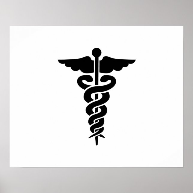 Poster Symbole Médicale Caduceus (Devant)