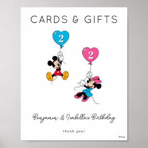 Poster Symbole Mickey & Minnie Twins Anniversaire Cartes