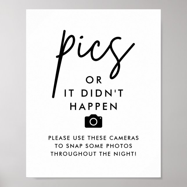 Poster Symbole minimaliste des caméras Mariages (Devant)