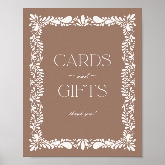 Poster Symbole Mocha Brown Talavera Cartes Carreaux et Ca (Devant)