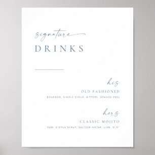 Poster Symbole moderne chic Mariage signature boisson   B